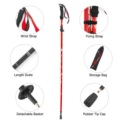 Lightweight Collapsible Five-fold Trekking Pole