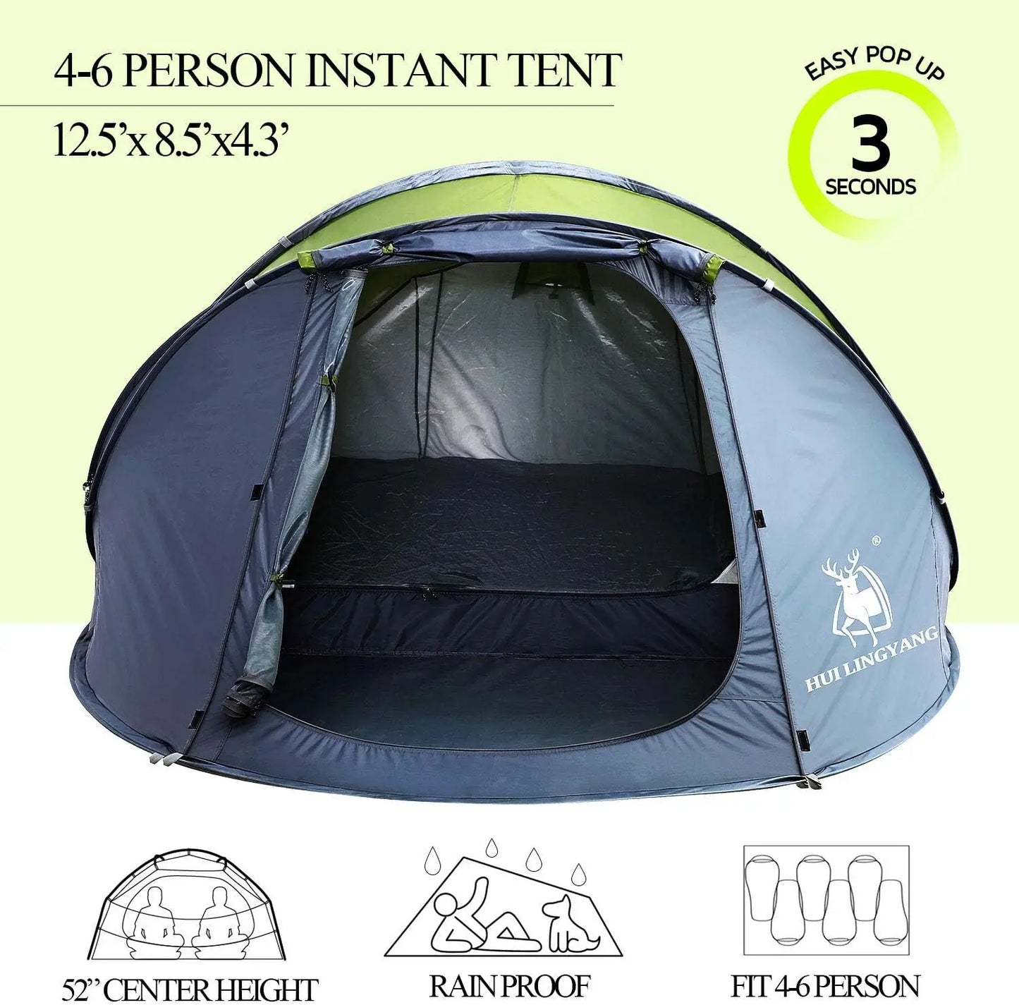 Automatic Setup Waterproof Double Layer Tent